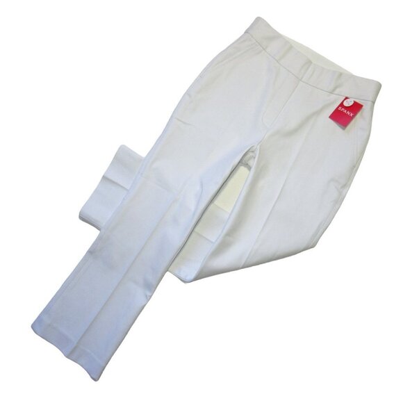 NWT SPANX 20373Q Kick Flare in Classic White Pull-on Crop Pants L Petite - Picture 1 of 6